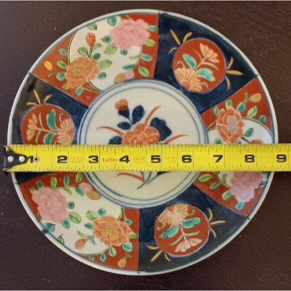Vintage Japanese Imari Hand Painted 8.5" Plate Floral Early to Mid 1900s - Picture 5 of 7